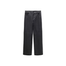 Pantalon Taille Normale Similicuir - Black