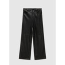 Pantalon Taille Normale Similicuir - Black