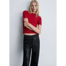 Pantalon Taille Normale Similicuir - Black