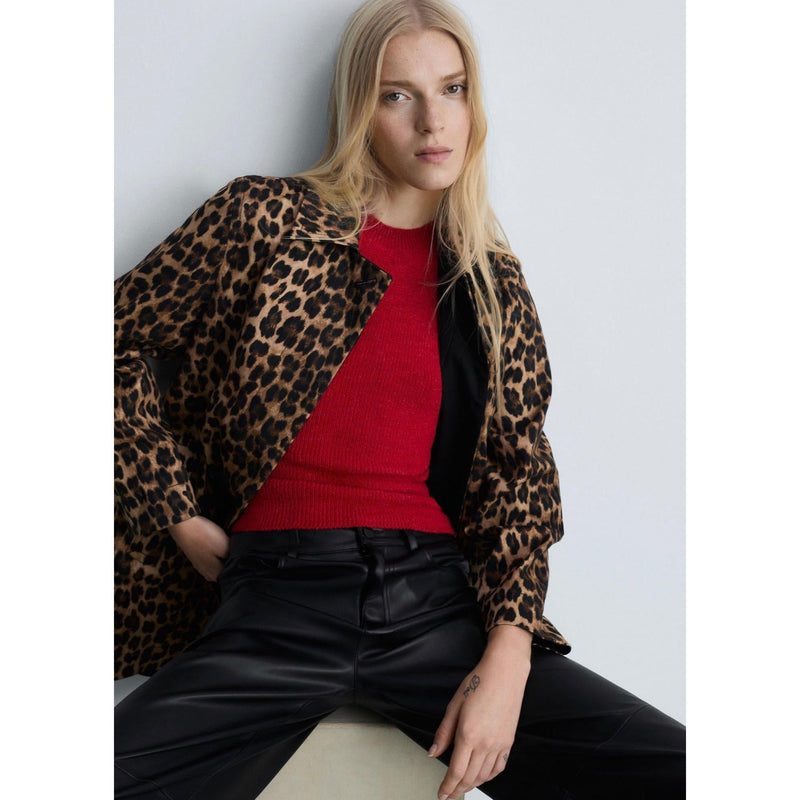 Pantalon Taille Normale Similicuir - Black