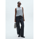 Pantalon Taille Normale Similicuir - Black