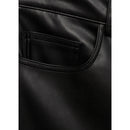 Pantalon Taille Normale Similicuir - Black