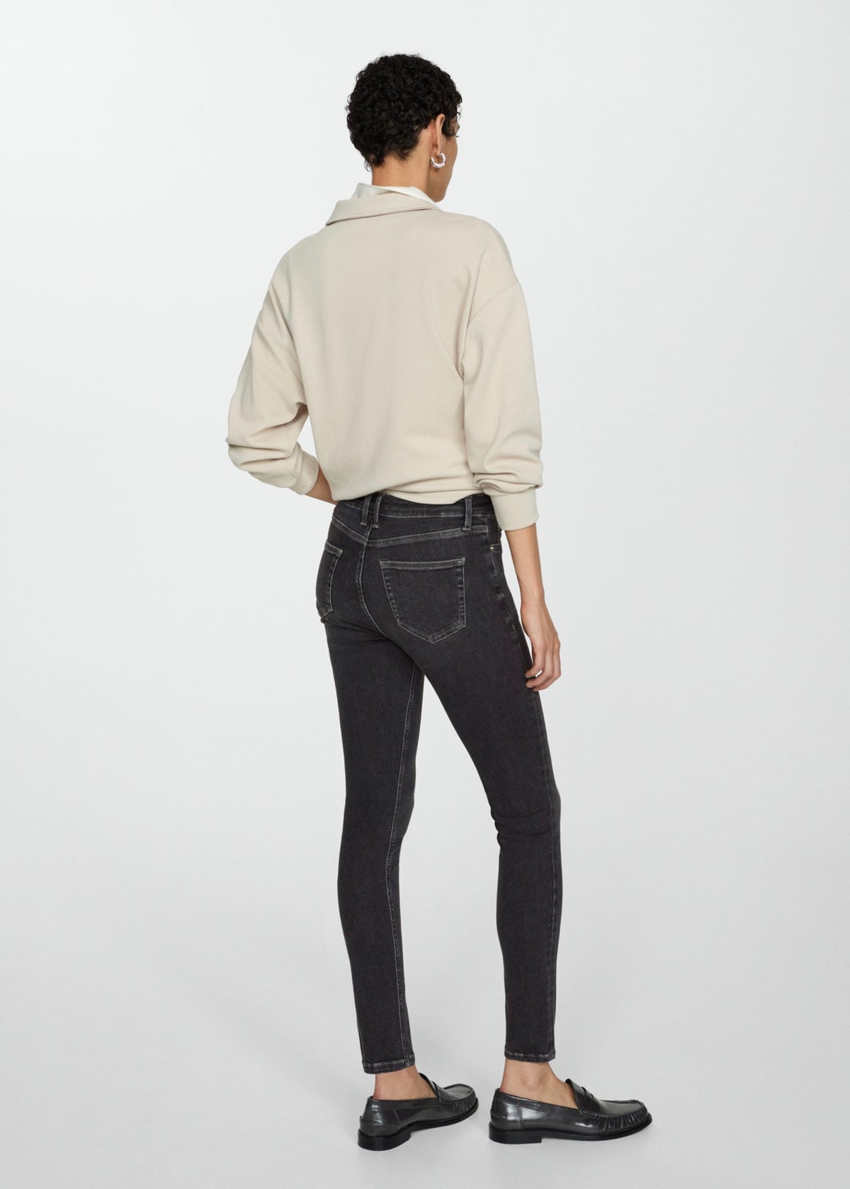 Vaqueros Skinny Tiro Medio - Open Grey