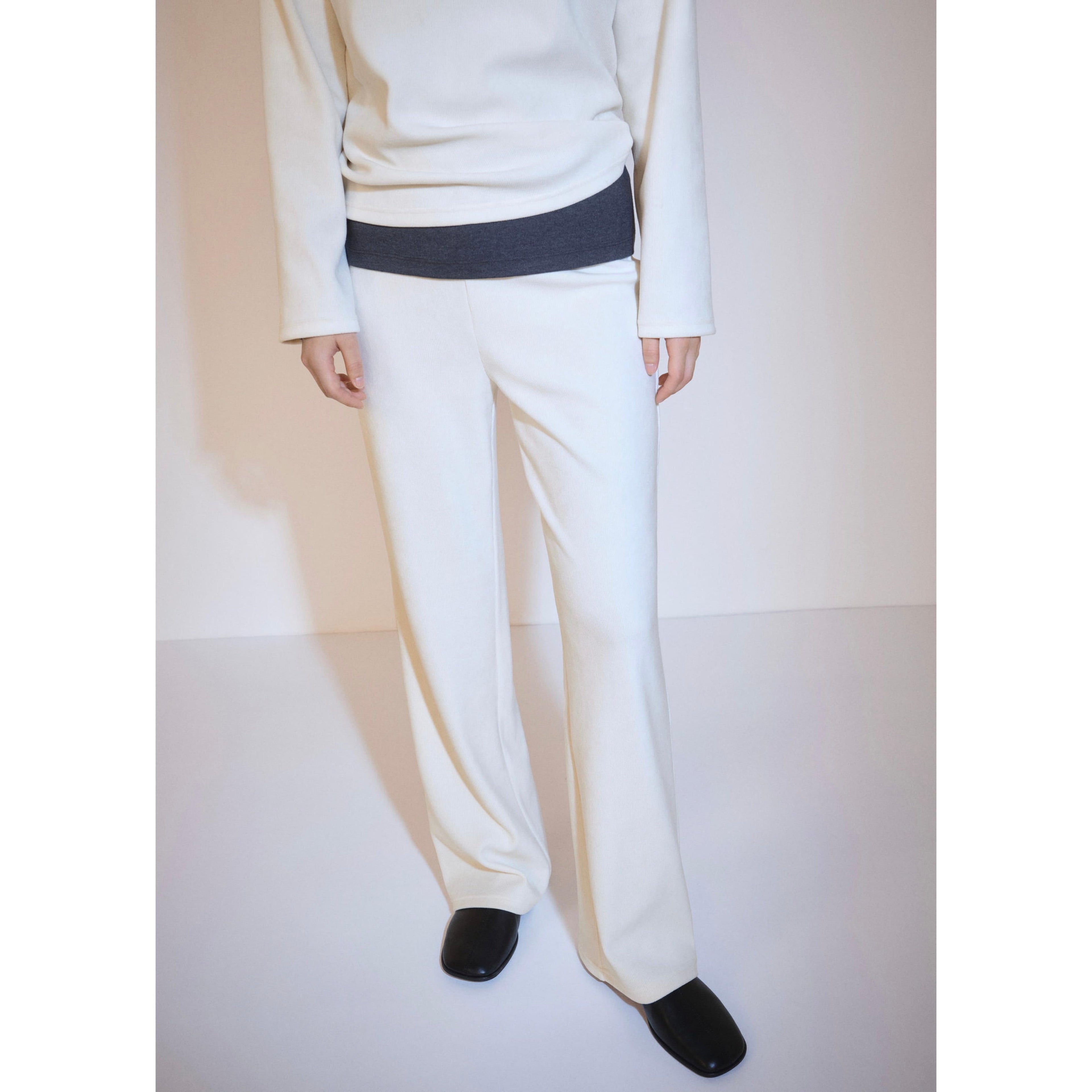 Pantalón de Pana Cintura Elástica - Crudo