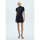 Short Sleeve Sequin Dress - Night Blue