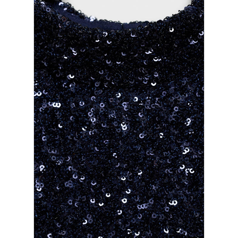 Short Sleeve Sequin Dress - Night Blue