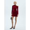 Robe Asymétrique Velours - Red