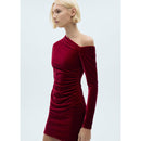 Robe Asymétrique Velours - Red