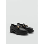 Mocassins Cuir Détail Métallique - Black