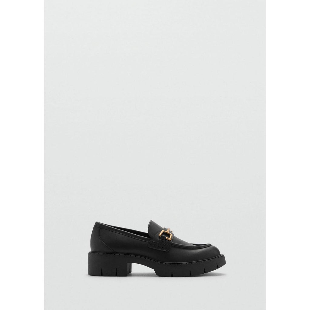 Mocassins Cuir Détail Métallique - Black