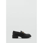 Mocassins Cuir Détail Métallique - Black