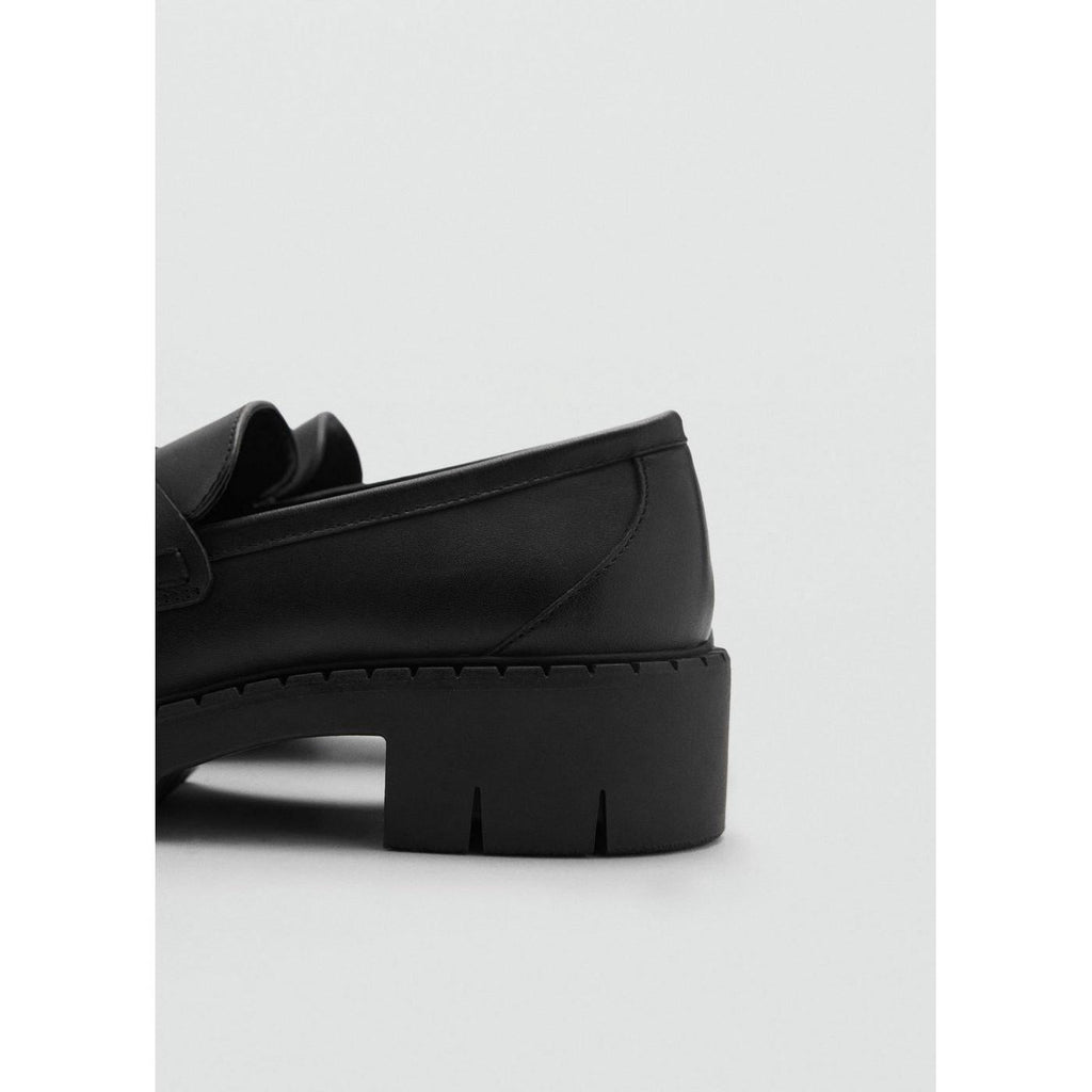 Mocassins Cuir Détail Métallique - Black