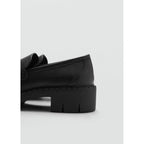 Mocassins Cuir Détail Métallique - Black