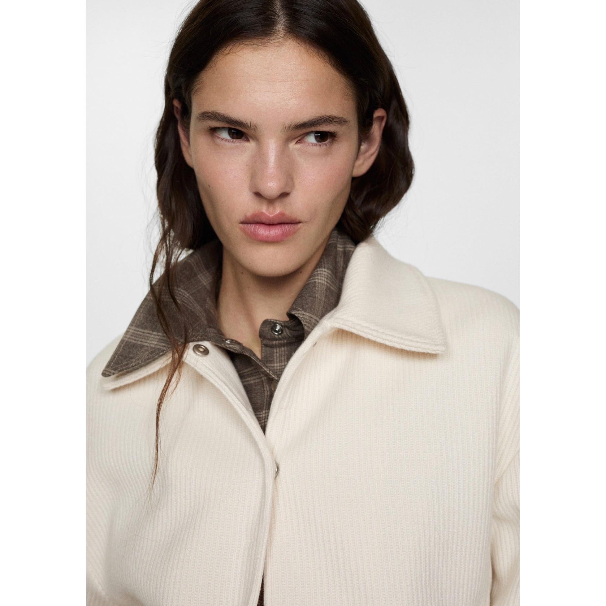 Chaqueta Malla Bolsillos - Off White