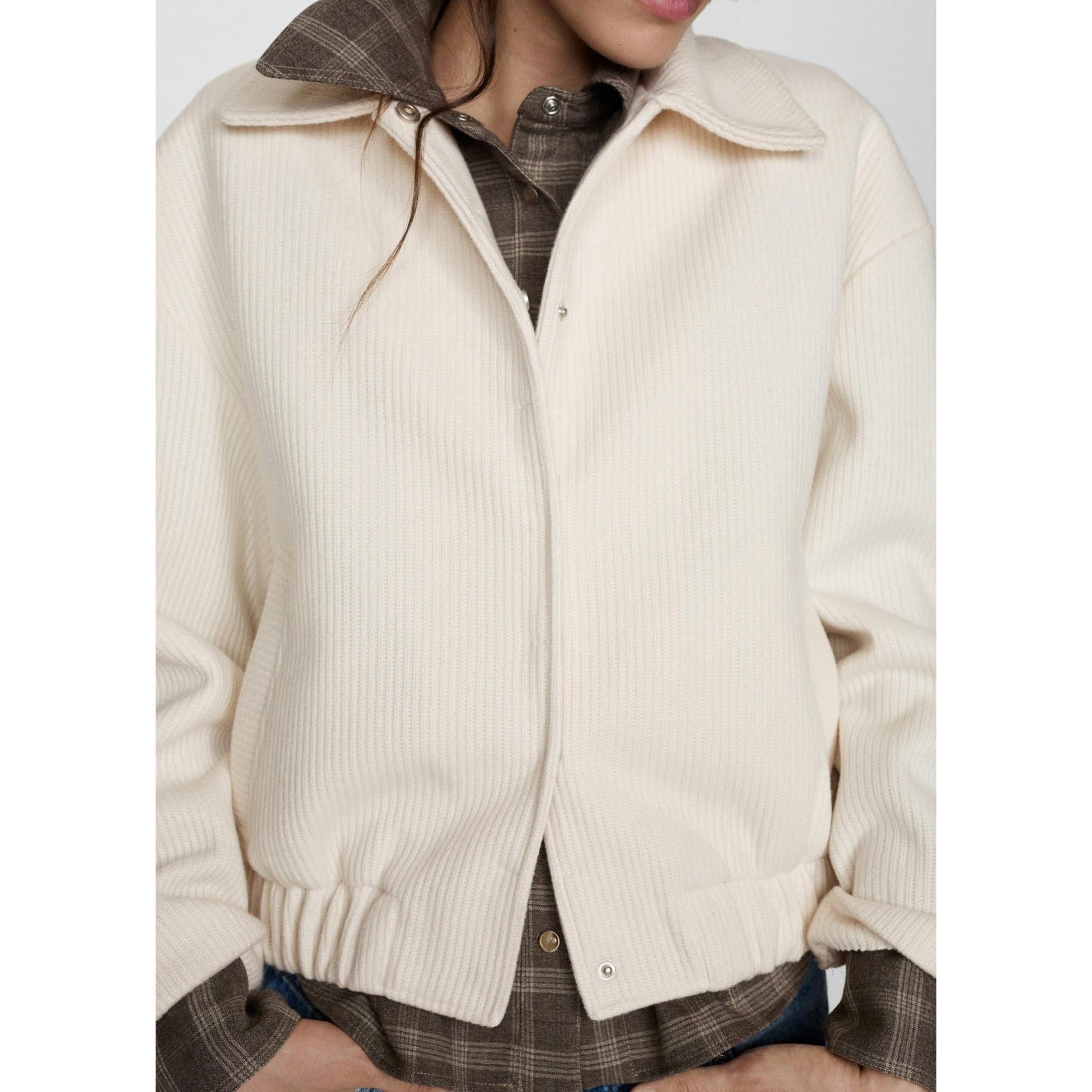 Chaqueta Malla Bolsillos - Off White