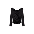 Crossover-Design T-Shirt – Schwarz