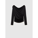 Camiseta con diseño cruzado - Negro