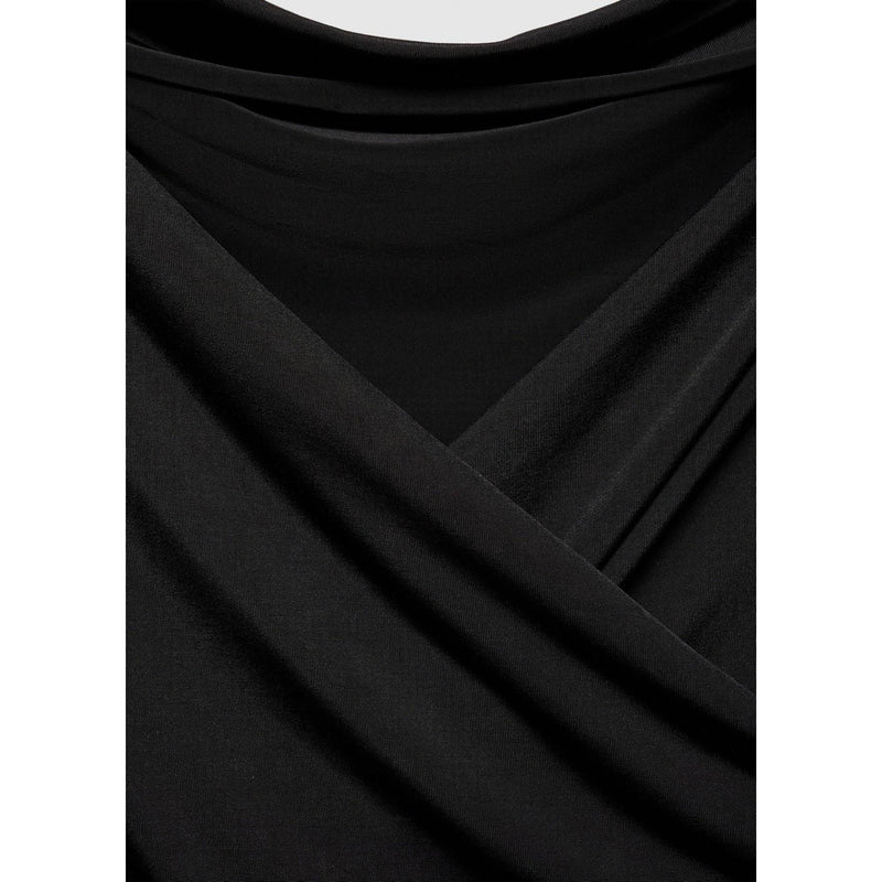 Camiseta con diseño cruzado - Negro