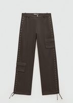 Pantalón Paracaídas con Tachuelas - Grey