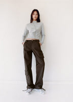 Pantalón Paracaídas con Tachuelas - Grey