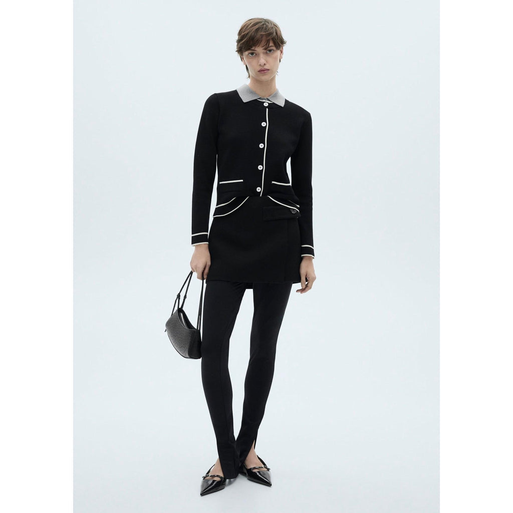 Cardigan Bords Contrastants - Black