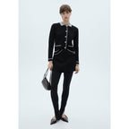 Cardigan Bords Contrastants - Black