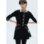 Cardigan Bords Contrastants - Black