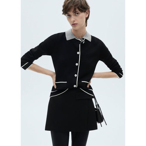 Cardigan Bords Contrastants - Black