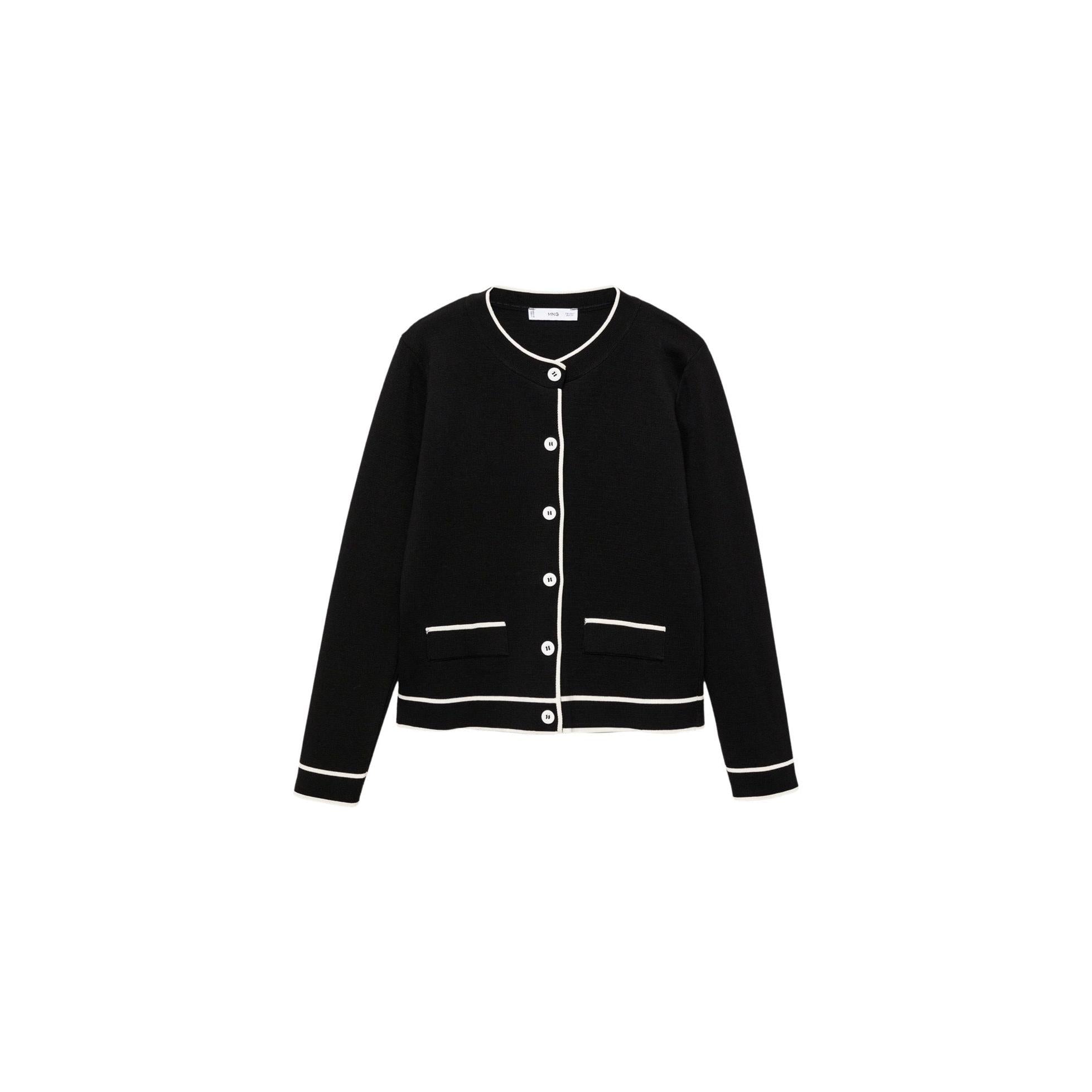 Cardigan Bords Contrastants - Black