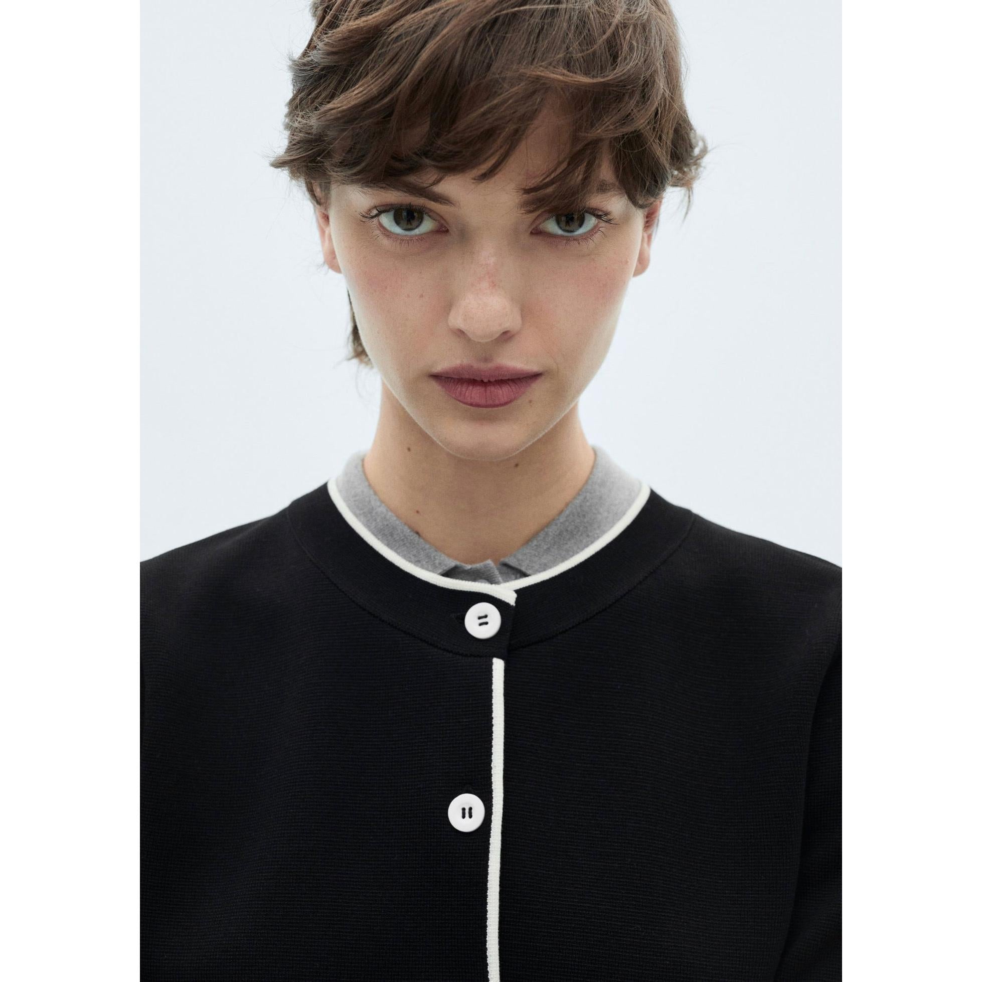 Cardigan Bords Contrastants - Black