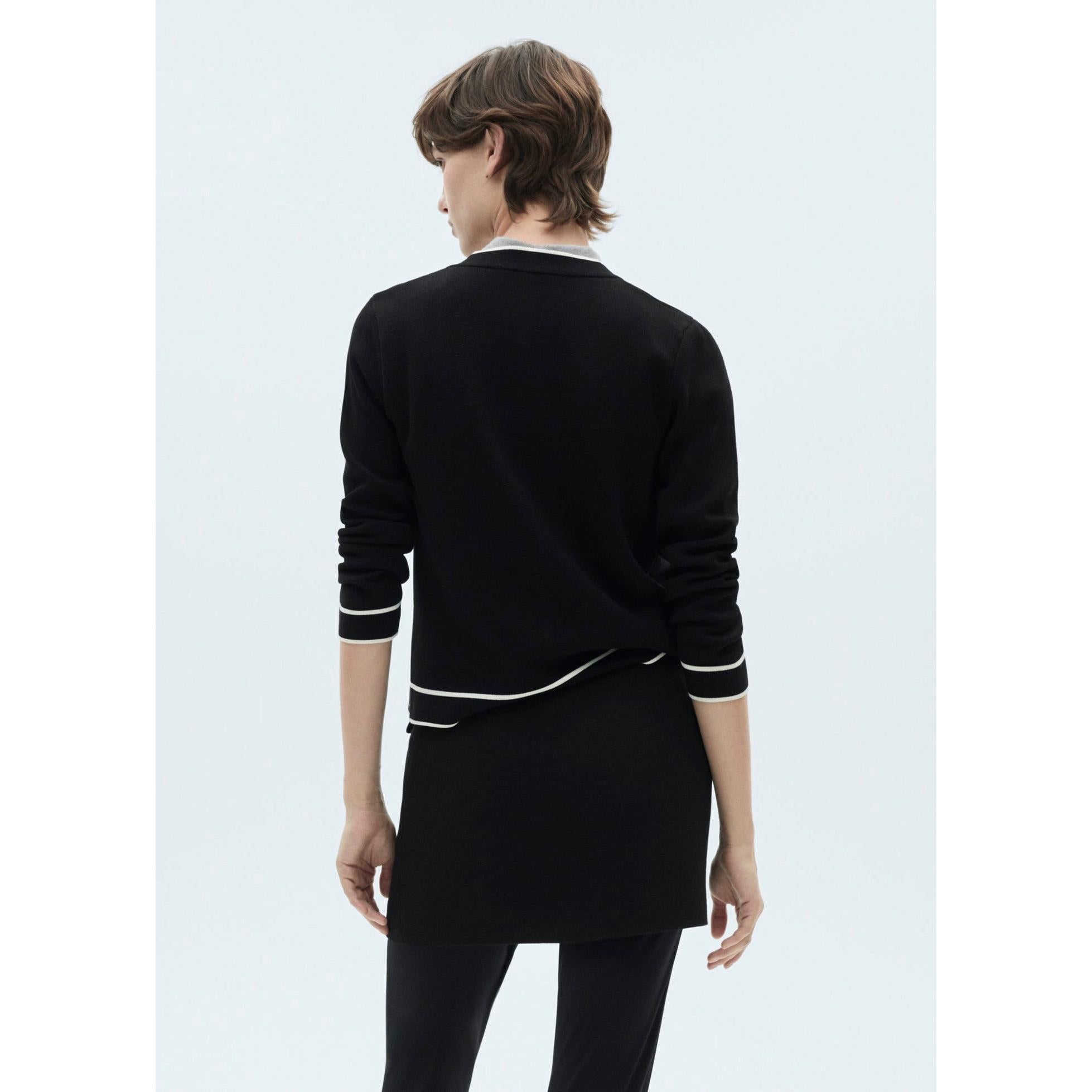 Cardigan Bords Contrastants - Black