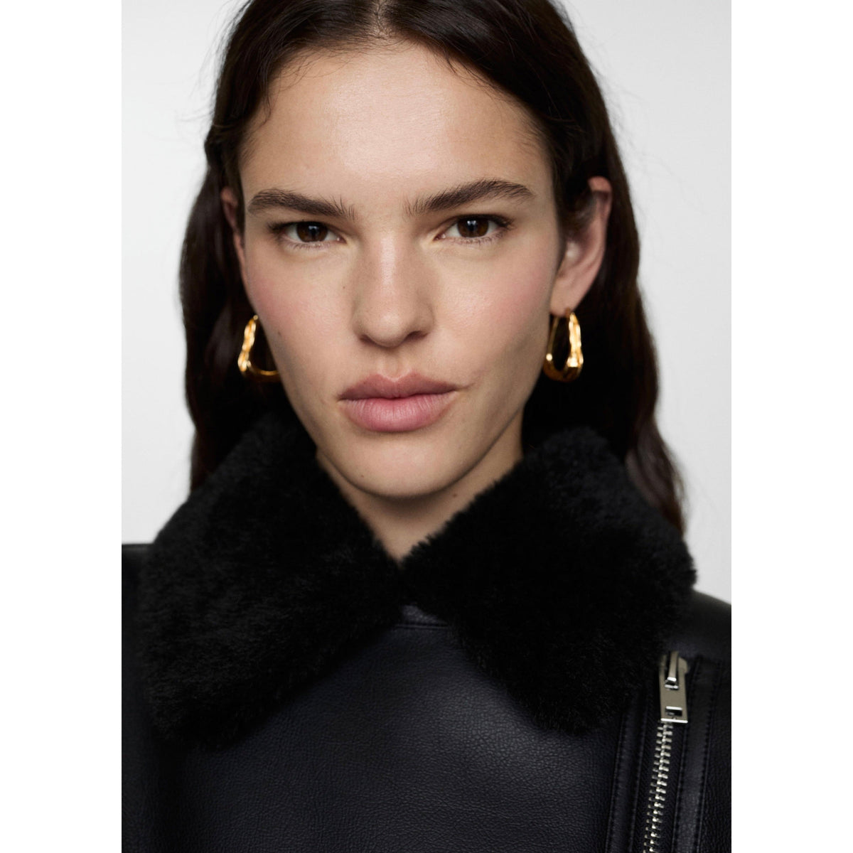Chaqueta Doble Faz Efecto Piel - Black
