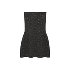 Robe Maille Détail Strass - Grey