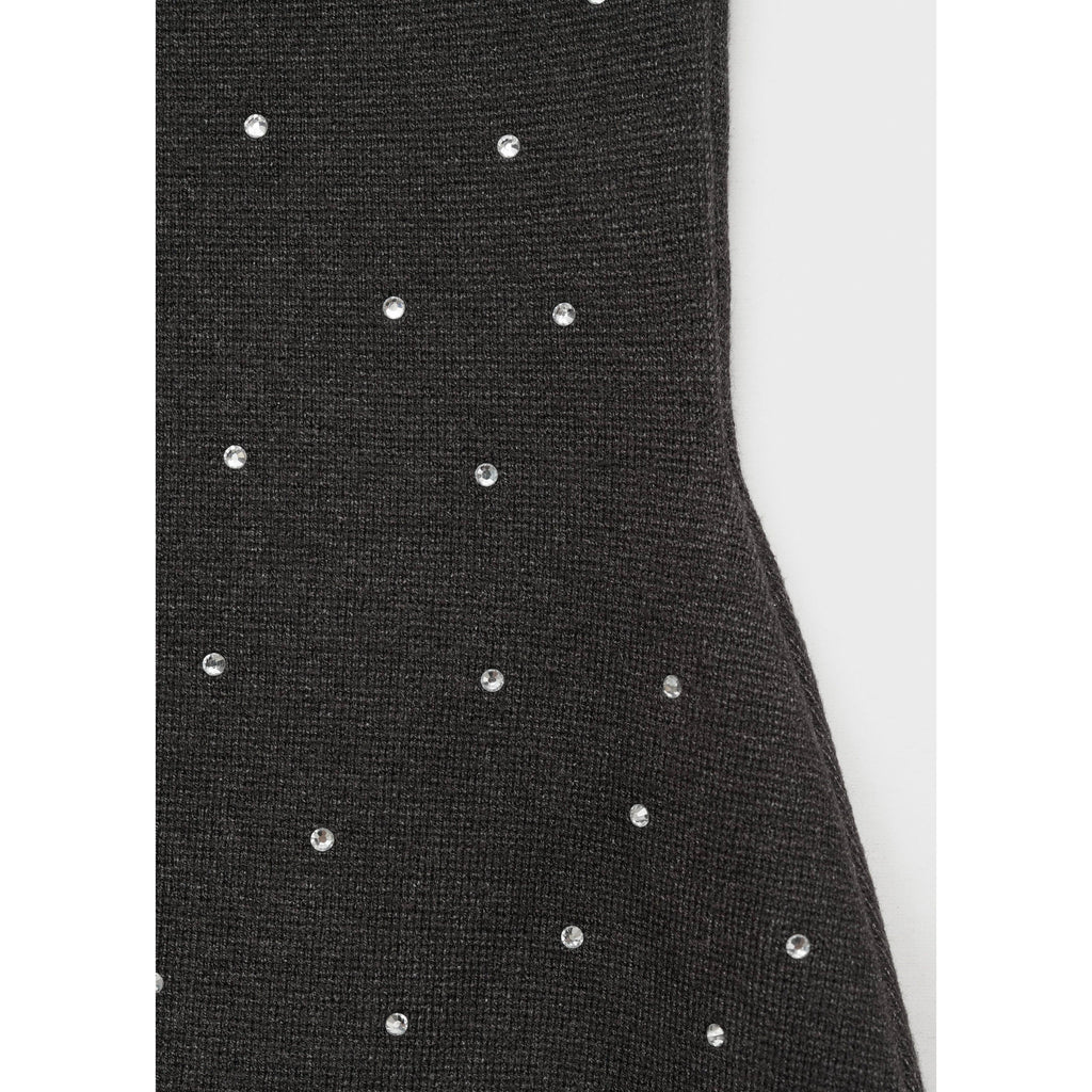 Robe Maille Détail Strass - Grey