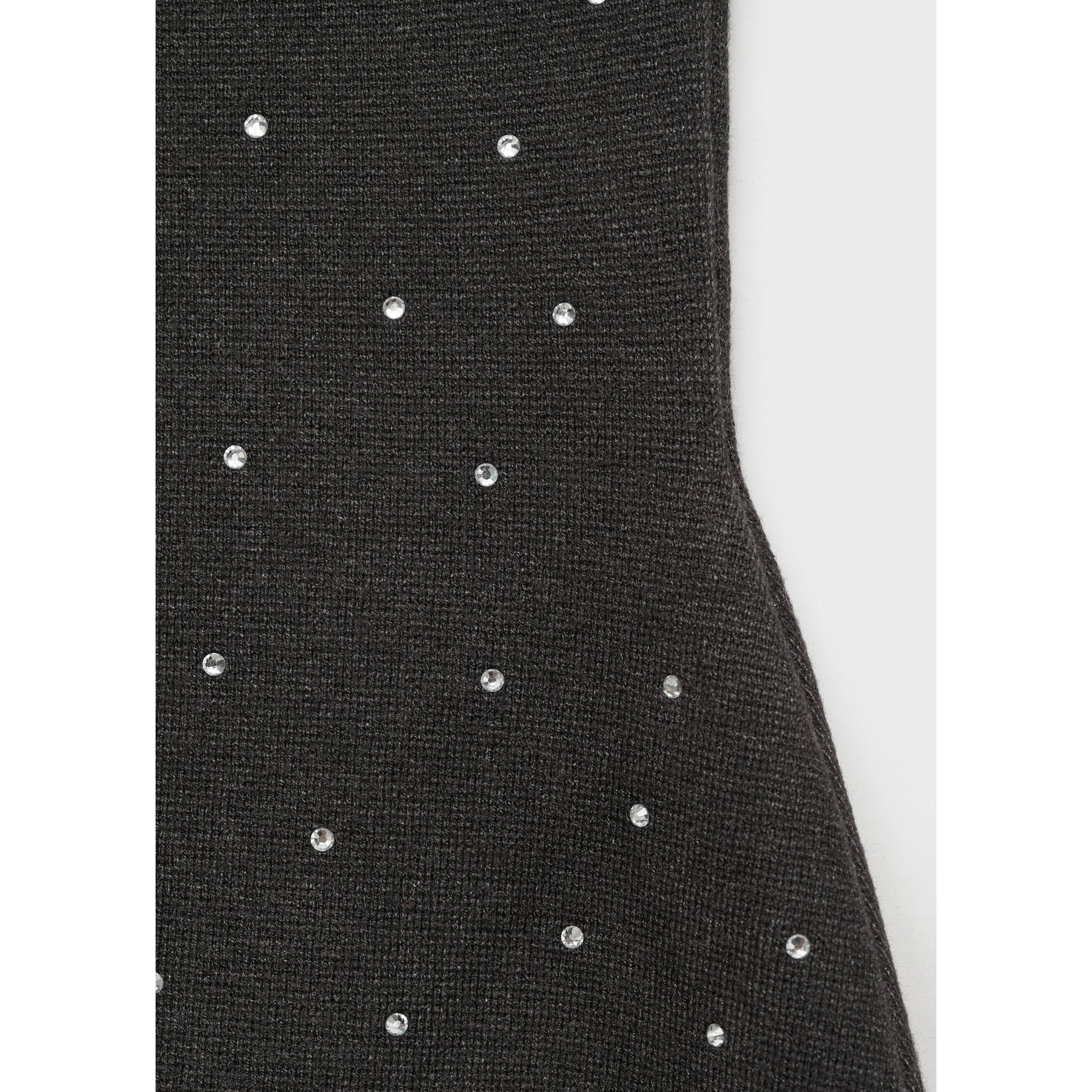 Robe Maille Détail Strass - Grey