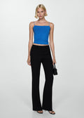 Top De Tirantes Cuello Recto - Azul