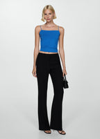 Top De Tirantes Cuello Recto - Azul