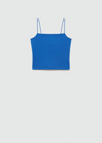 Top De Tirantes Cuello Recto - Azul