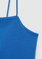 Top De Tirantes Cuello Recto - Azul