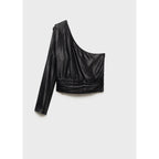 Asymmetric Blouse with Puff Sleeves