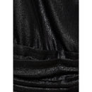 Asymmetrical Blouse with Puff Sleeves - Black