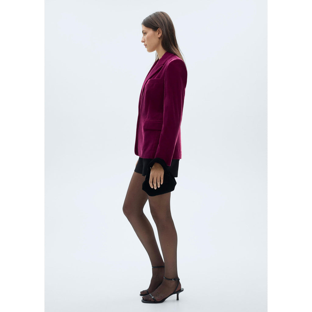 Blazer de Terciopelo Estructurado - Fucsia