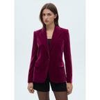 Blazer de Terciopelo Estructurado - Fucsia