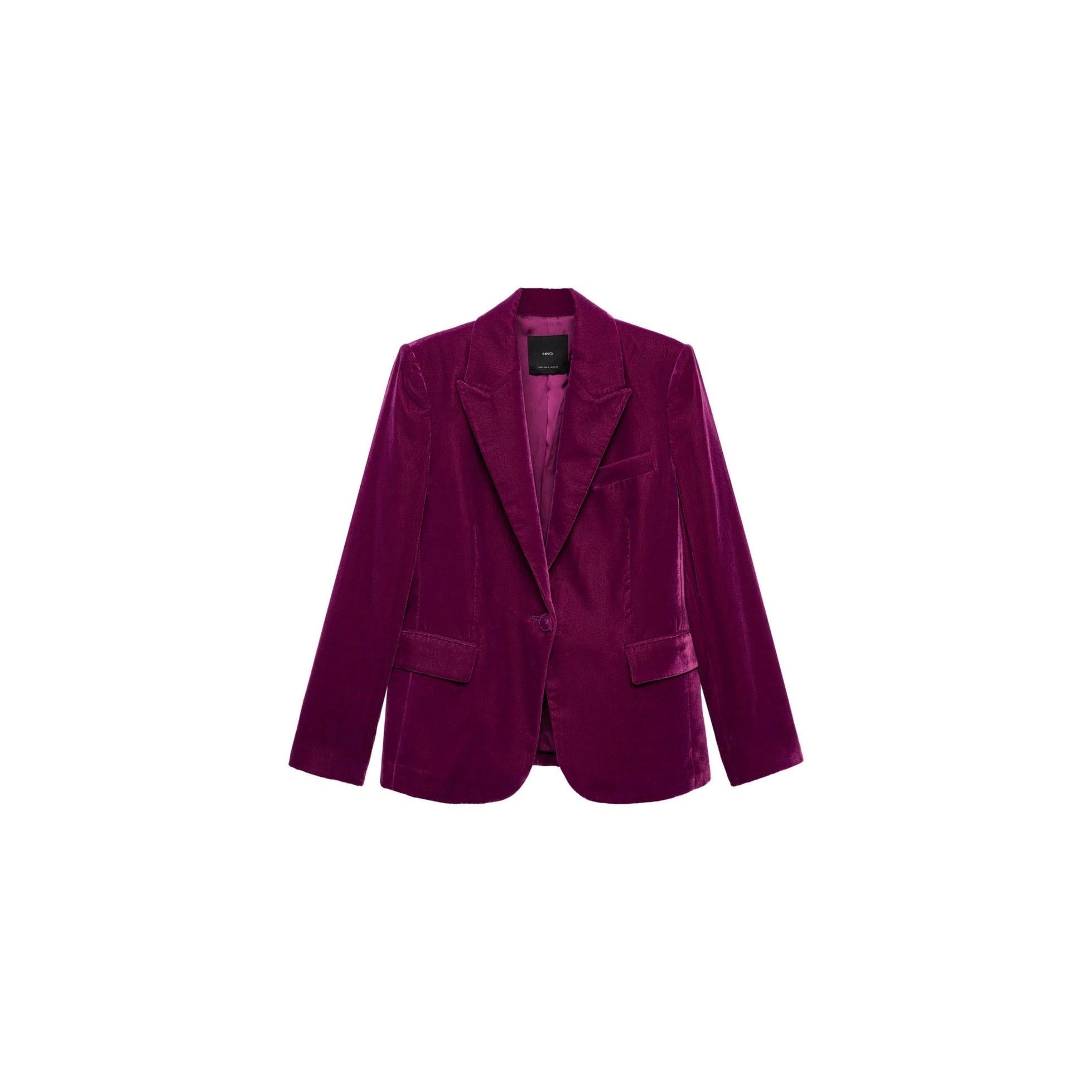 Blazer de Terciopelo Estructurado - Fucsia