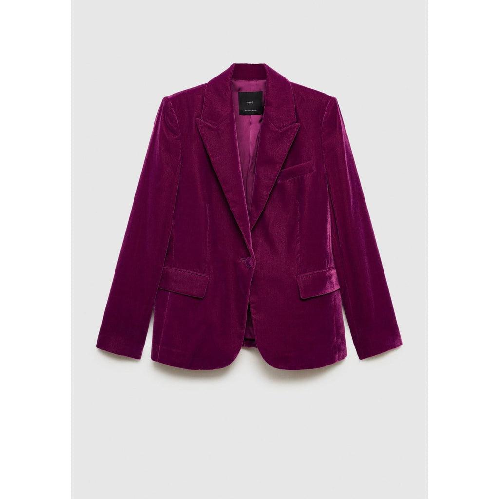 Blazer de Terciopelo Estructurado - Fucsia