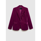 Blazer de Terciopelo Estructurado - Fucsia