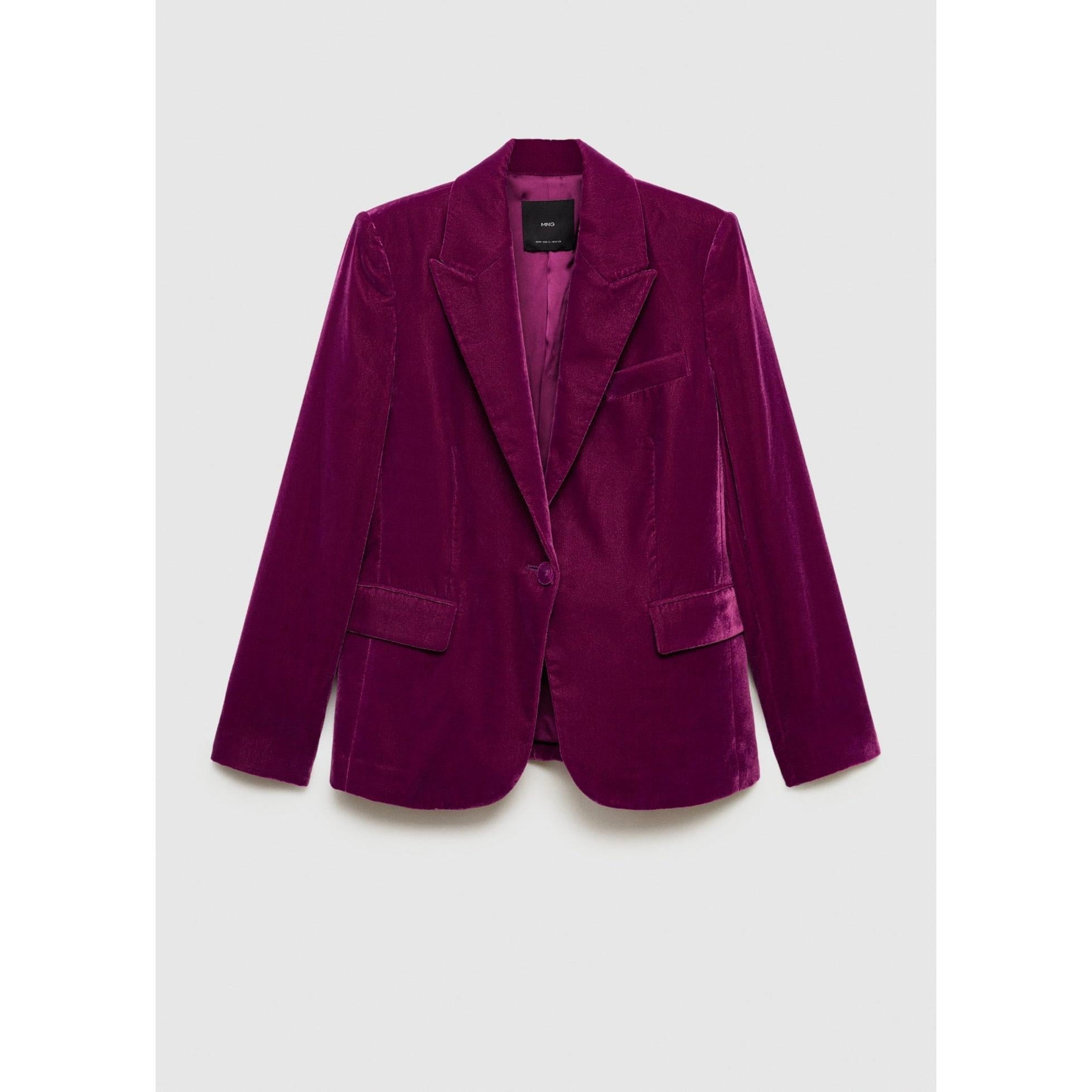 Blazer de Terciopelo Estructurado - Fucsia
