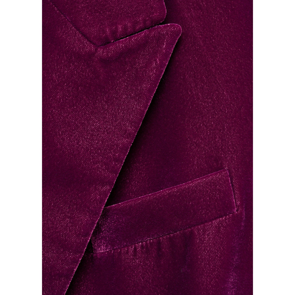Blazer de Terciopelo Estructurado - Fucsia