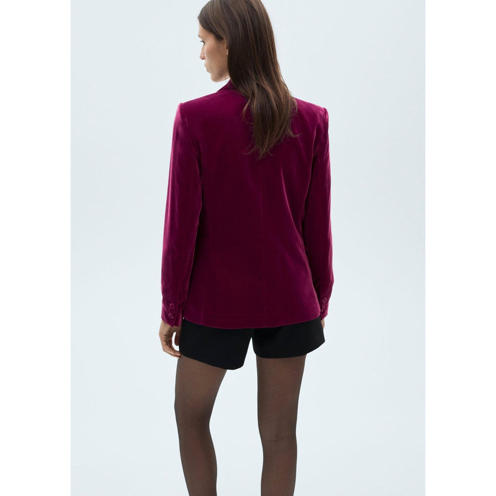 Blazer de Terciopelo Estructurado - Fucsia