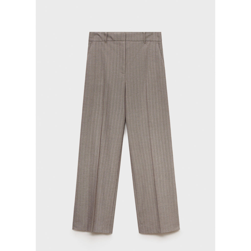 Pantalón Recto de Tiro Medio - Brown